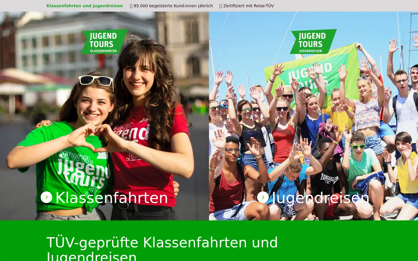 Screenshot of jugendtours.de