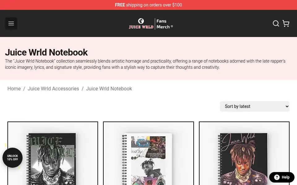 Screenshot of juicewrld.store