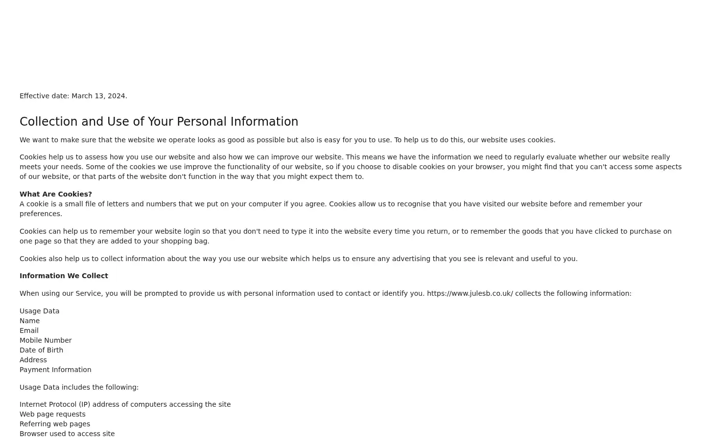 Screenshot of julesb.co.uk