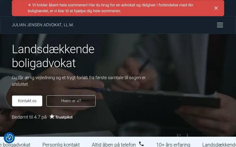 Screenshot of julianjensenadvokat.dk