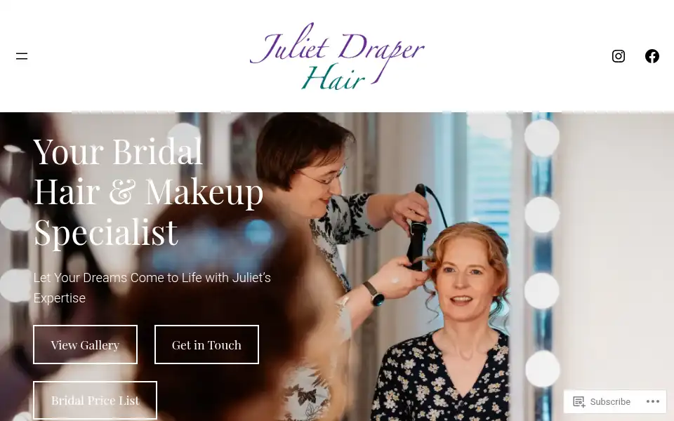 Screenshot of julietdraper.co.uk