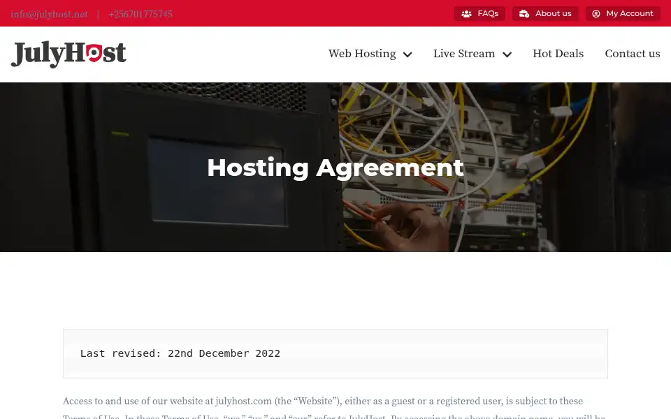 Screenshot of julyhost.net