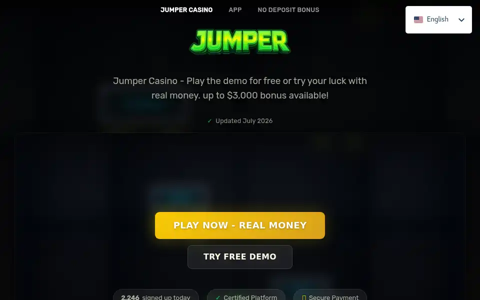 Screenshot of jumpercasino.com