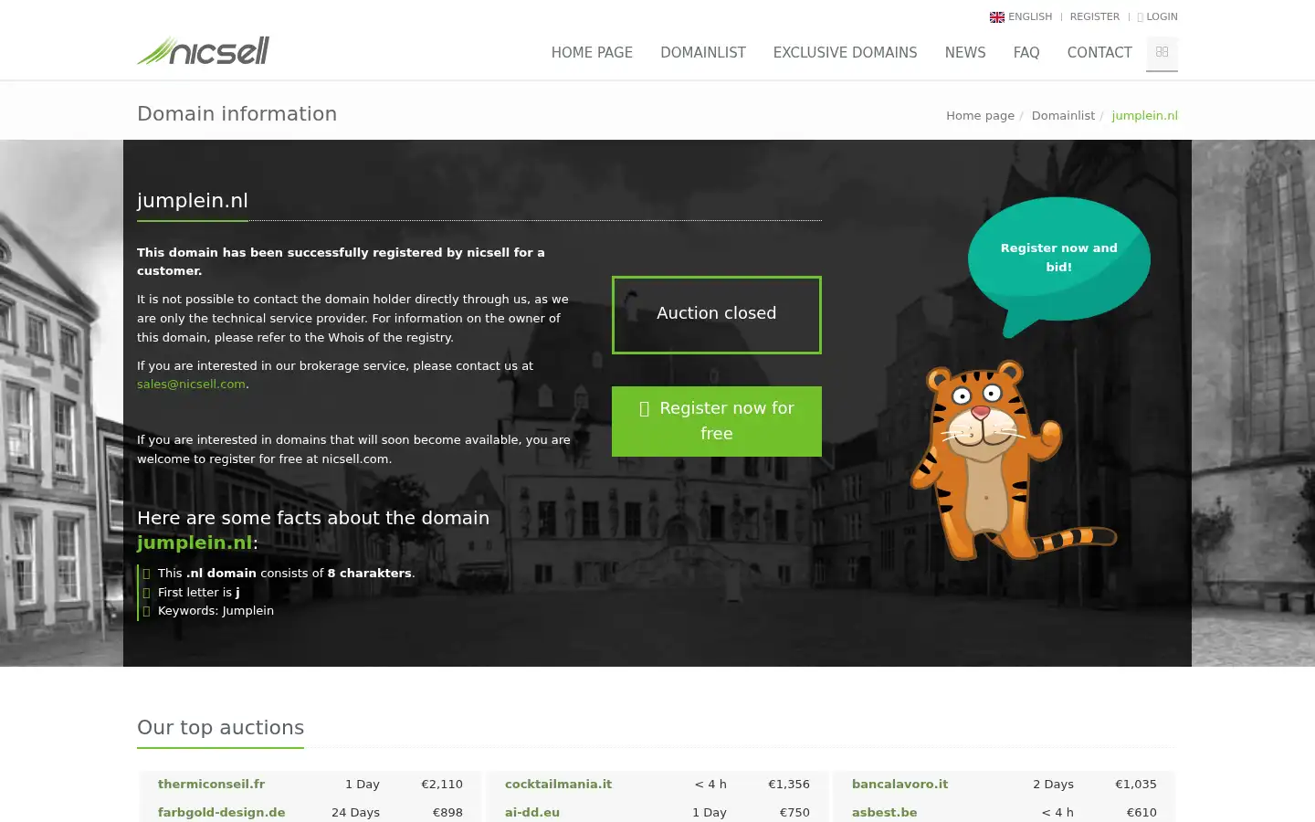 Screenshot of jumplein.nl