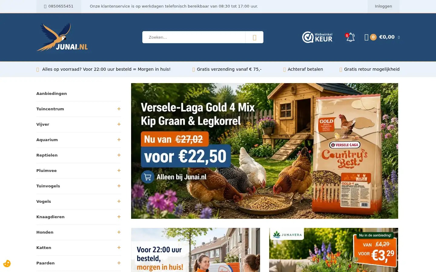 Screenshot of junai.nl