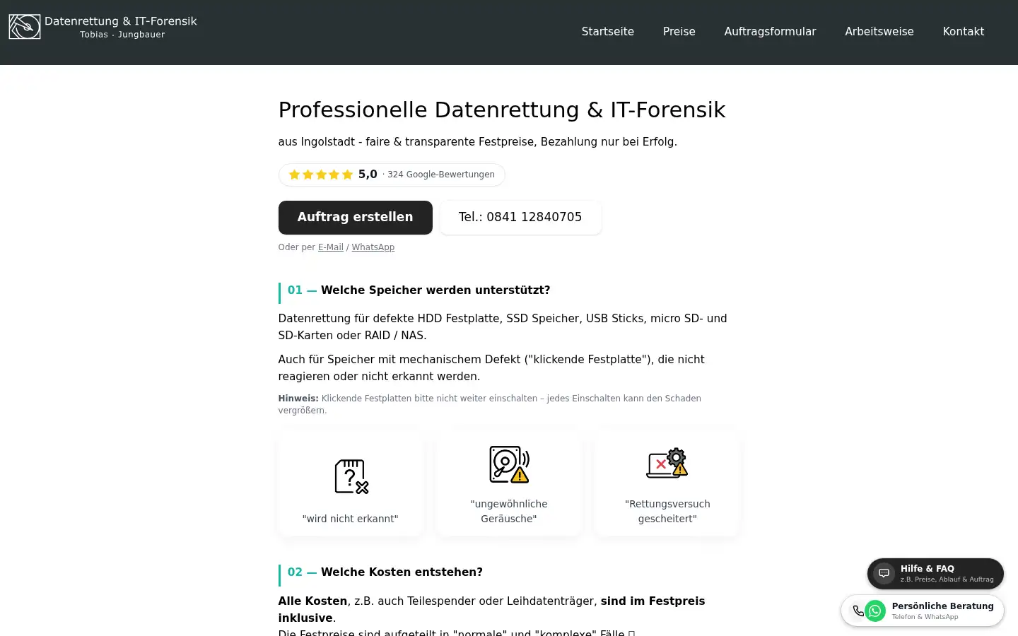 Screenshot of jungbauerdatenrettung.de