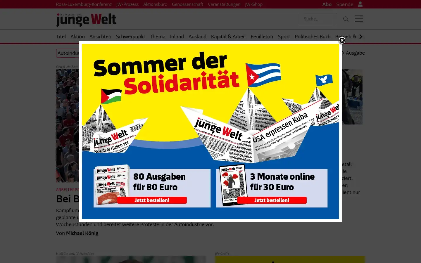 Screenshot of jungewelt.de