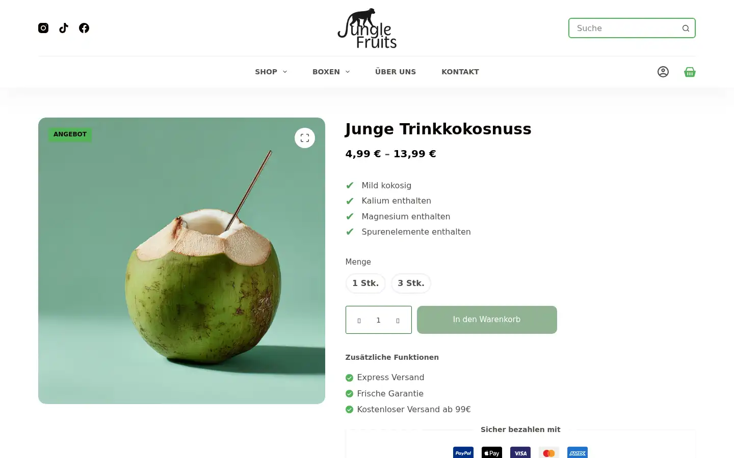 Screenshot of jungle-fruits.de