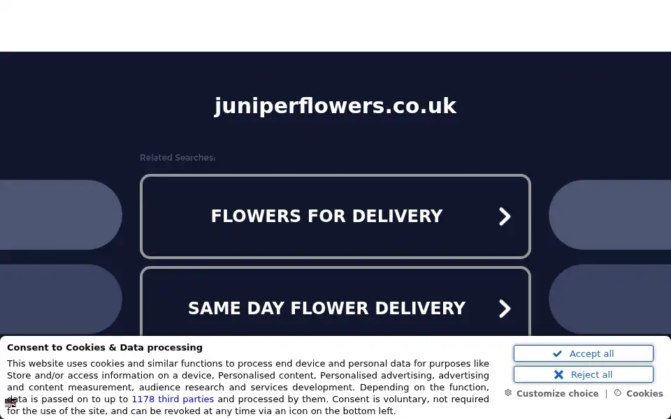 Screenshot of juniperflowers.co.uk
