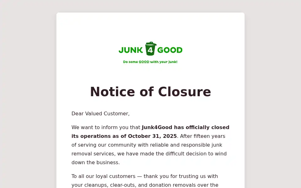 Screenshot of junk4good.com
