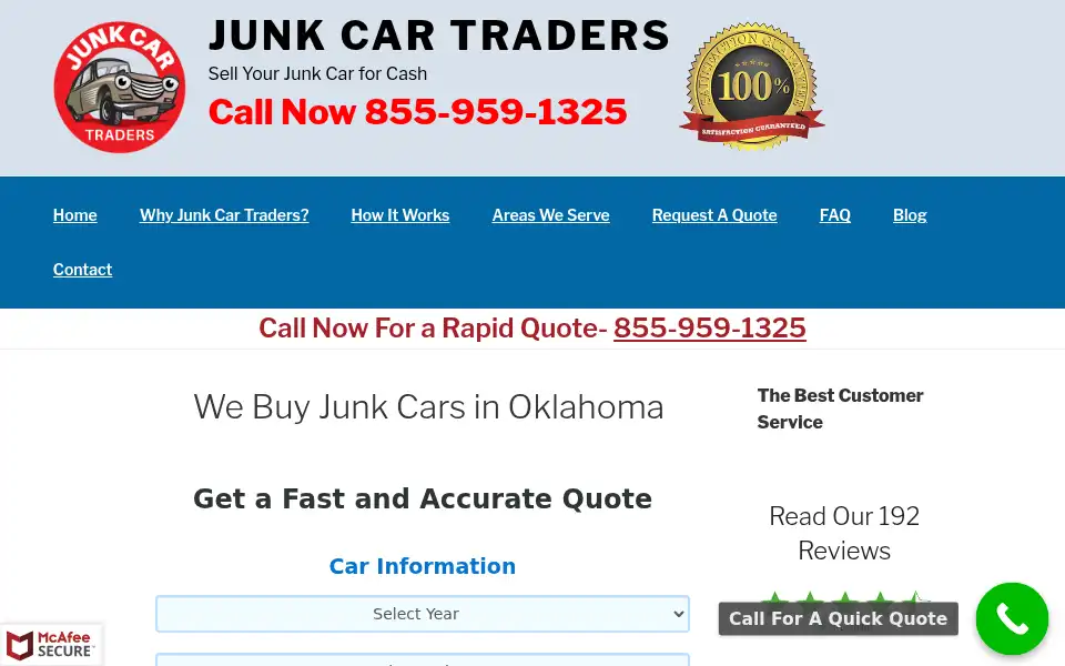 Screenshot of junkcartraders.com
