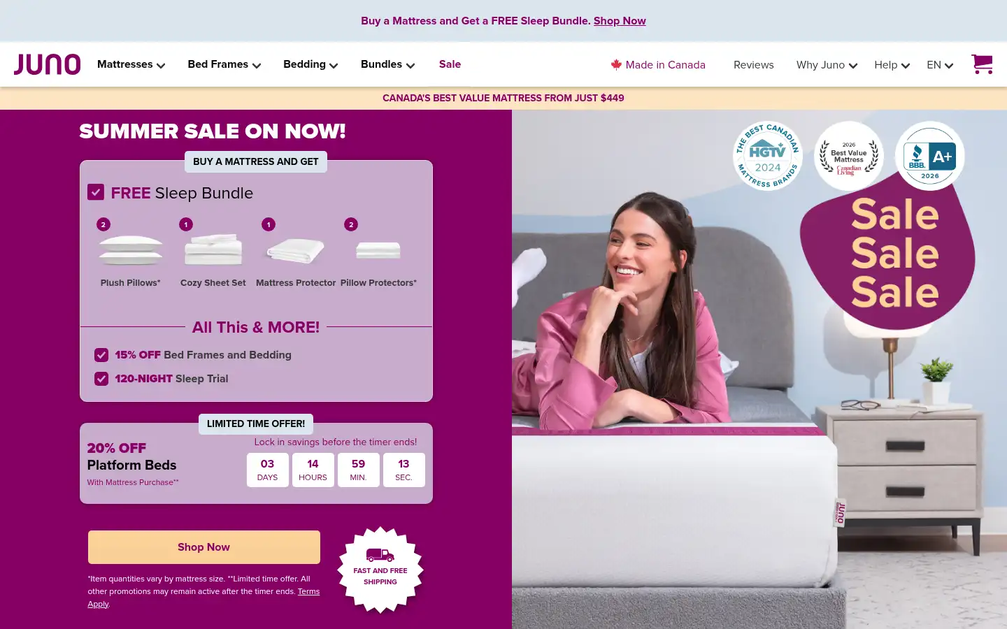 Screenshot of juno.ca
