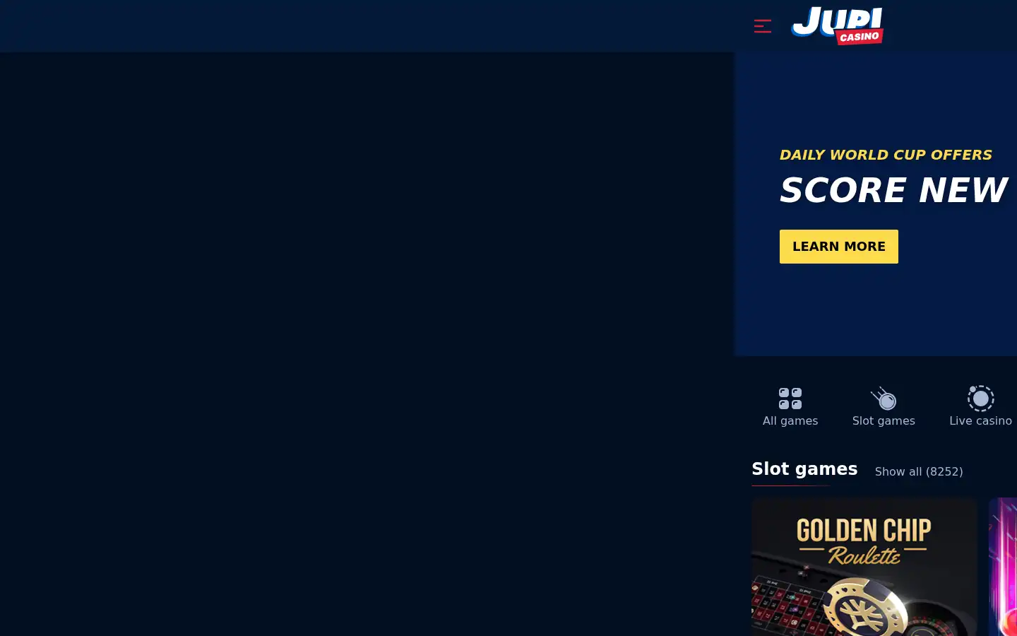 Screenshot of jupicasino.com