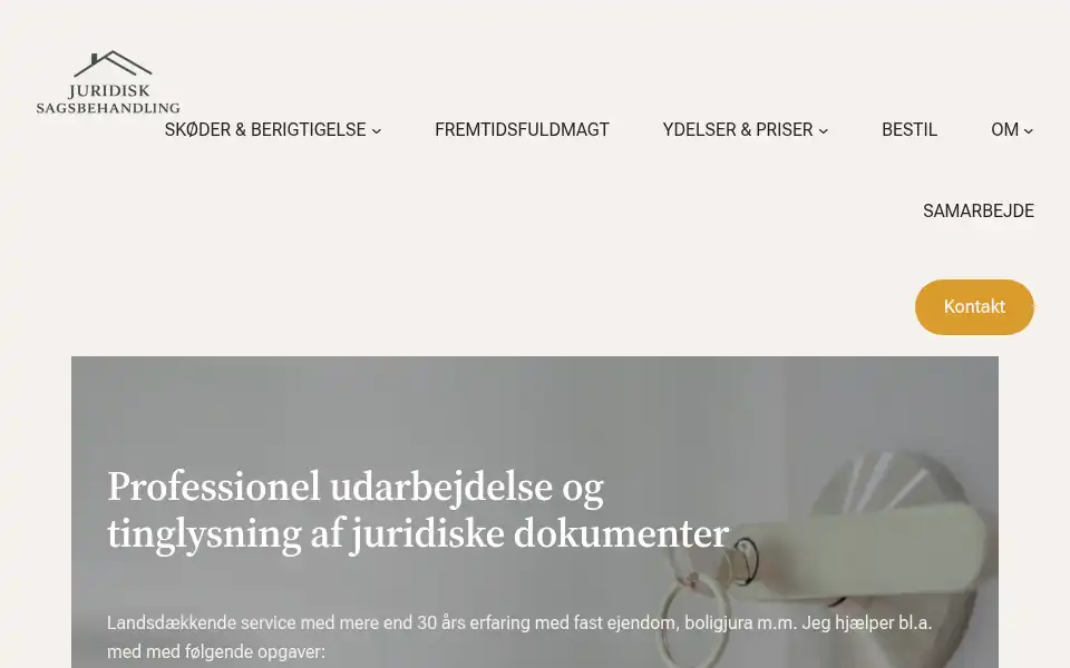 Screenshot of juridiskservicecenter.dk