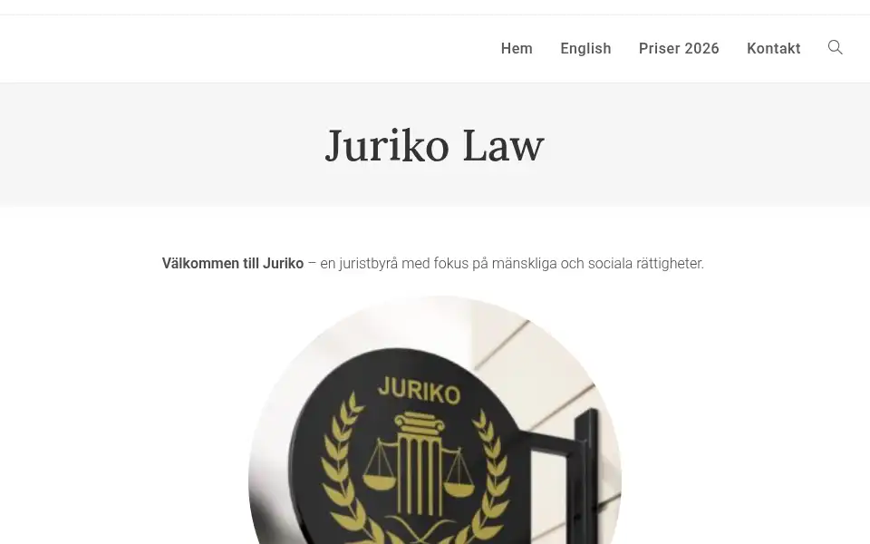 Screenshot of juriko.se
