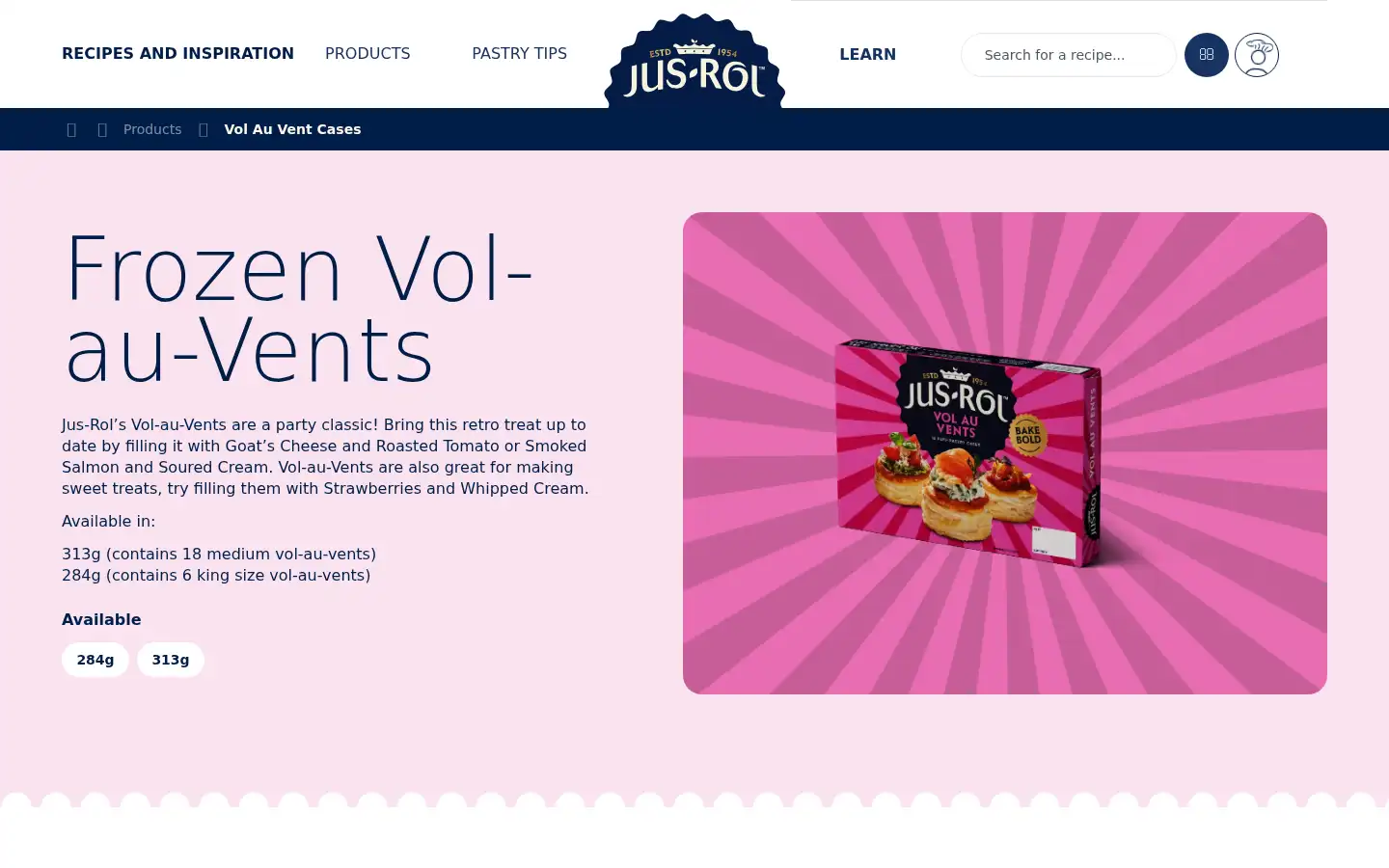 Screenshot of jusrol.co.uk