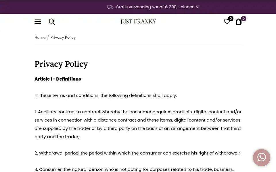 Screenshot of just-franky.com