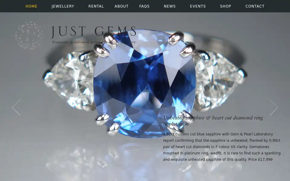 Screenshot of just-gems.co.uk