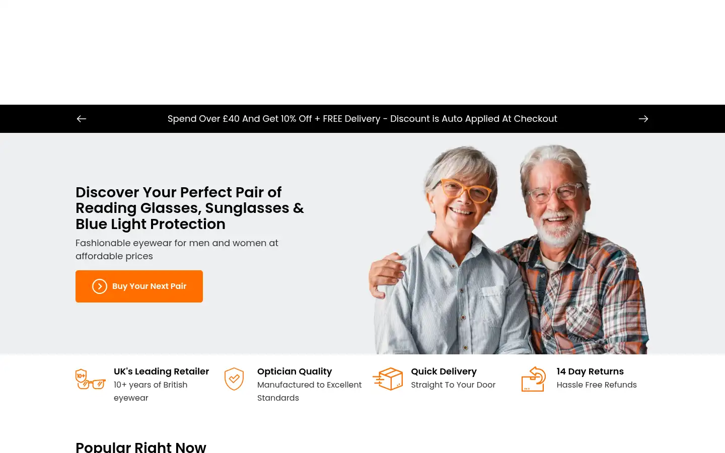 Screenshot of just-glasses.co.uk