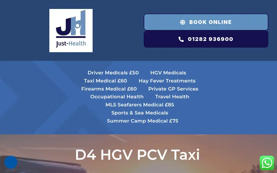 Screenshot of just-health.co.uk