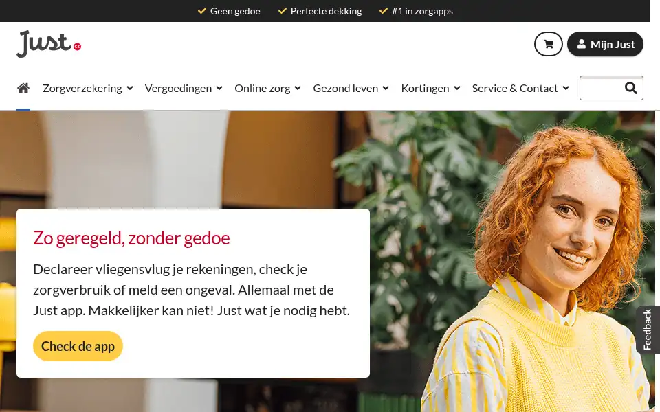 Screenshot of just.nl