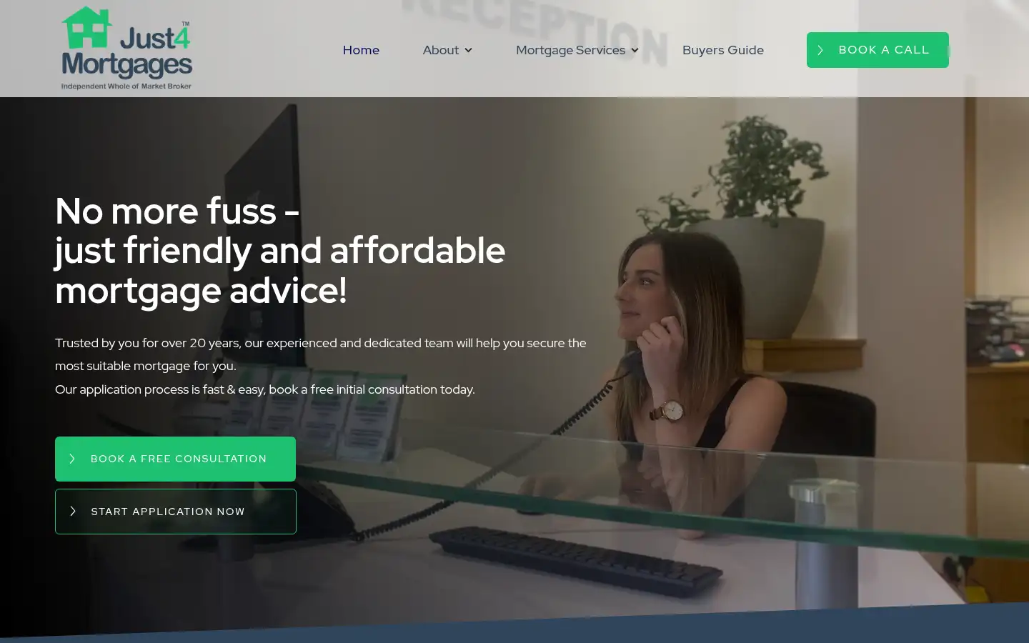 Screenshot of just4mortgages.co.uk