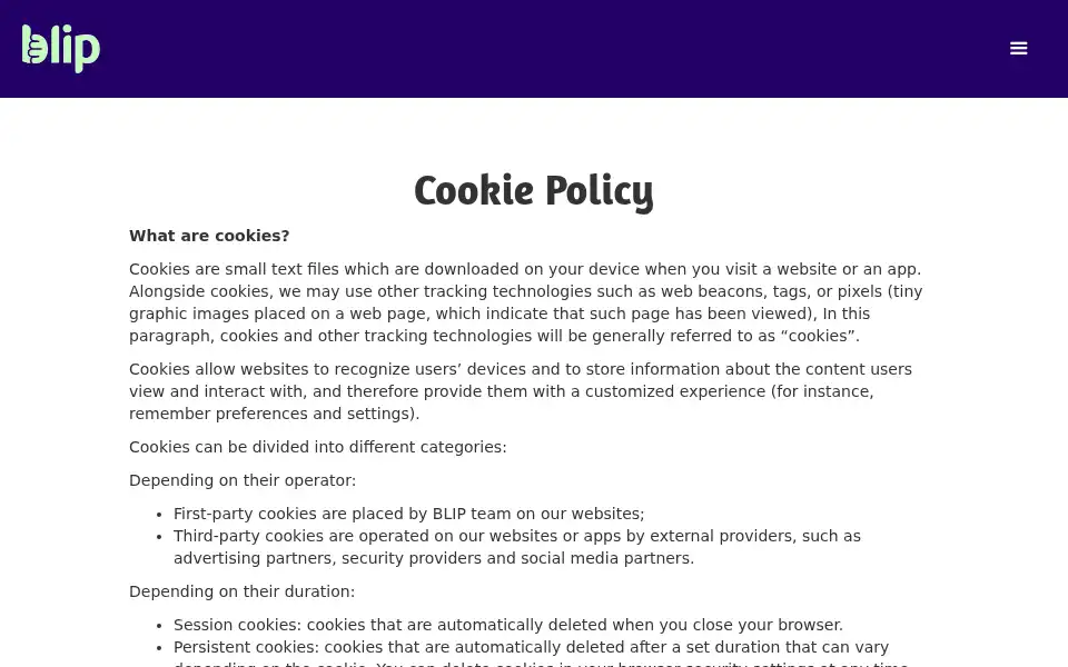 Screenshot of justablip.co.uk