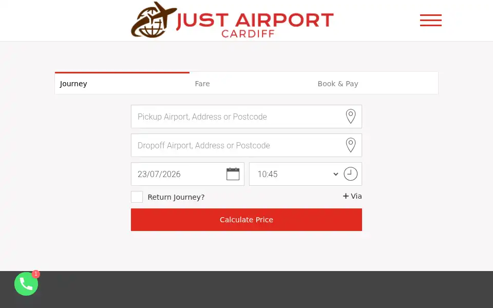 Screenshot of justairportcardiff.co.uk