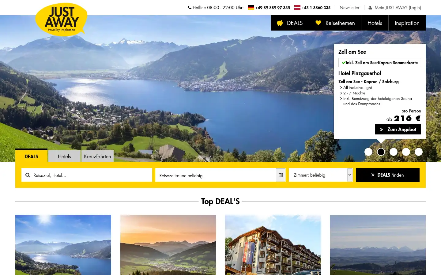 Screenshot of justaway.com