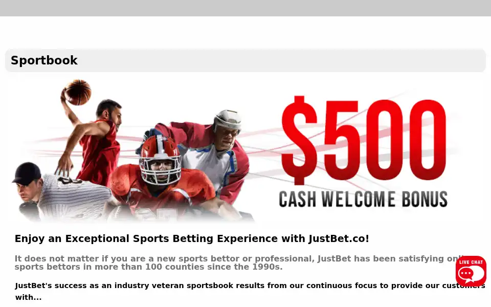 Screenshot of justbet.co