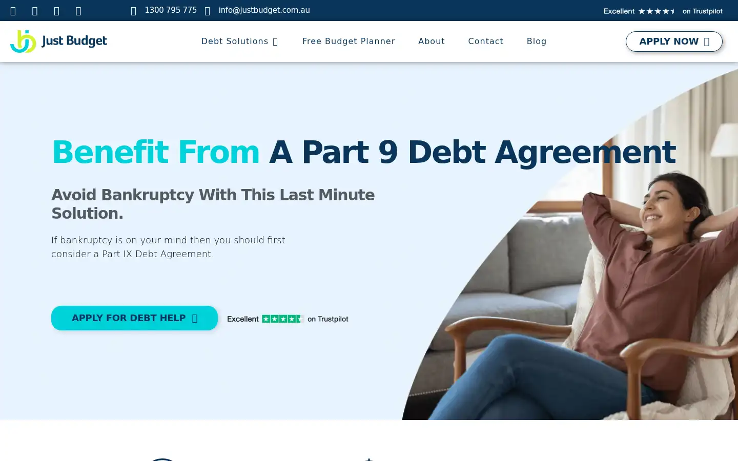 Screenshot of justbudget.com.au