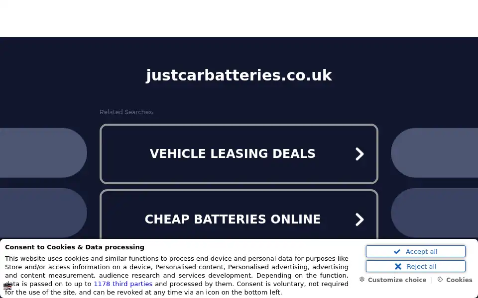 Screenshot of justcarbatteries.co.uk