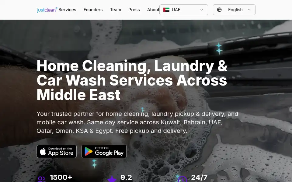 Screenshot of justclean.com