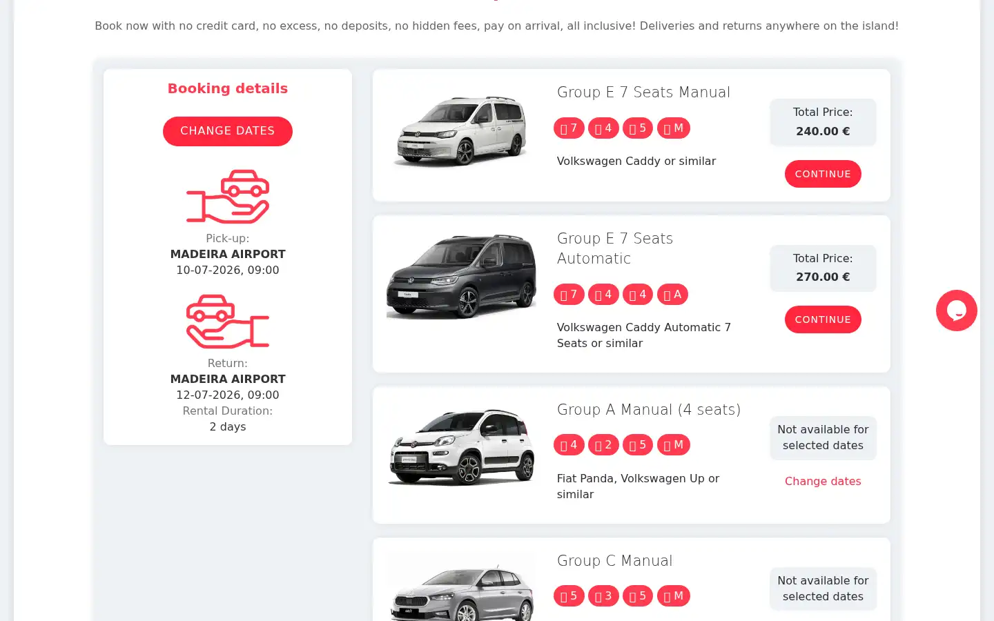 Screenshot of justdrivemadeira.com