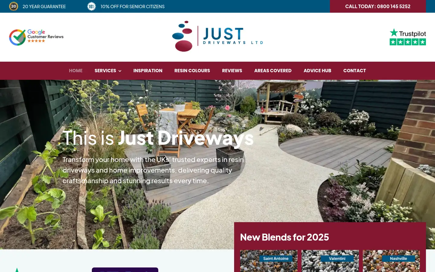 Screenshot of justdriveways.co.uk