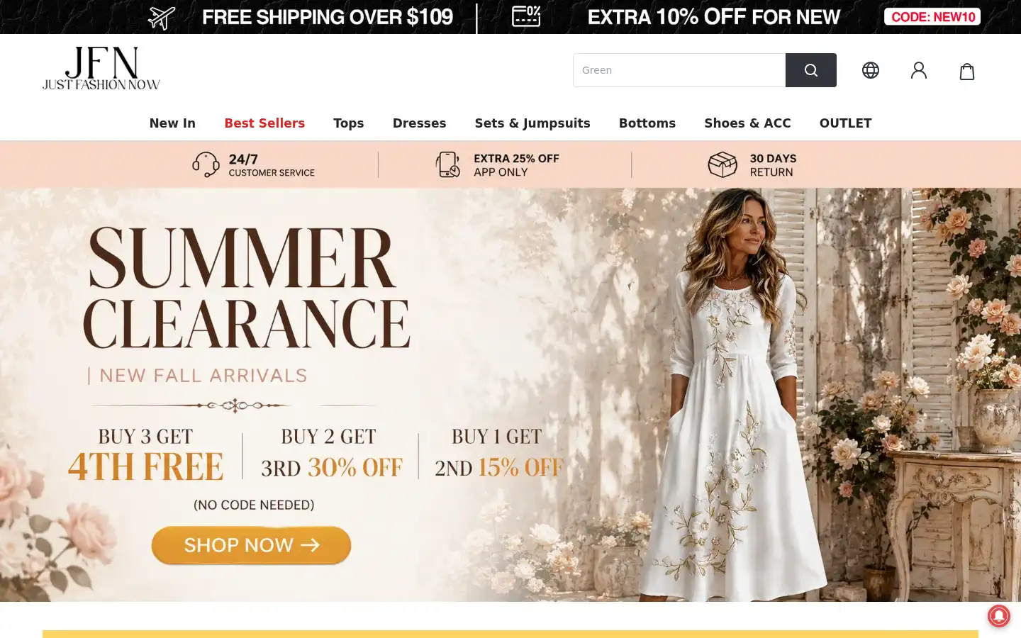 Screenshot of justfashionnow.com