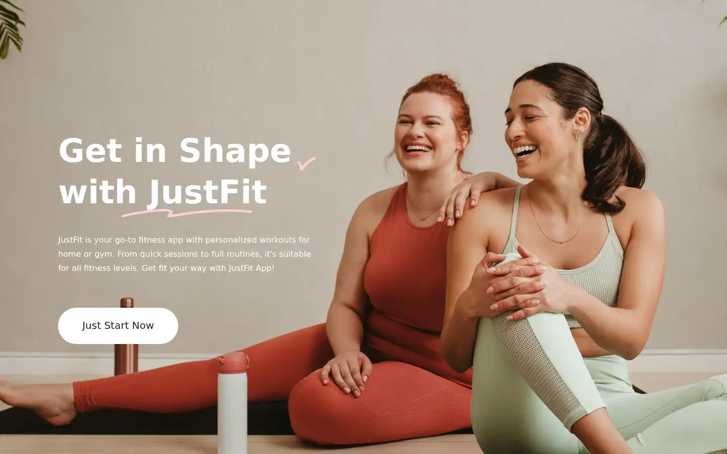 Screenshot of justfit.app