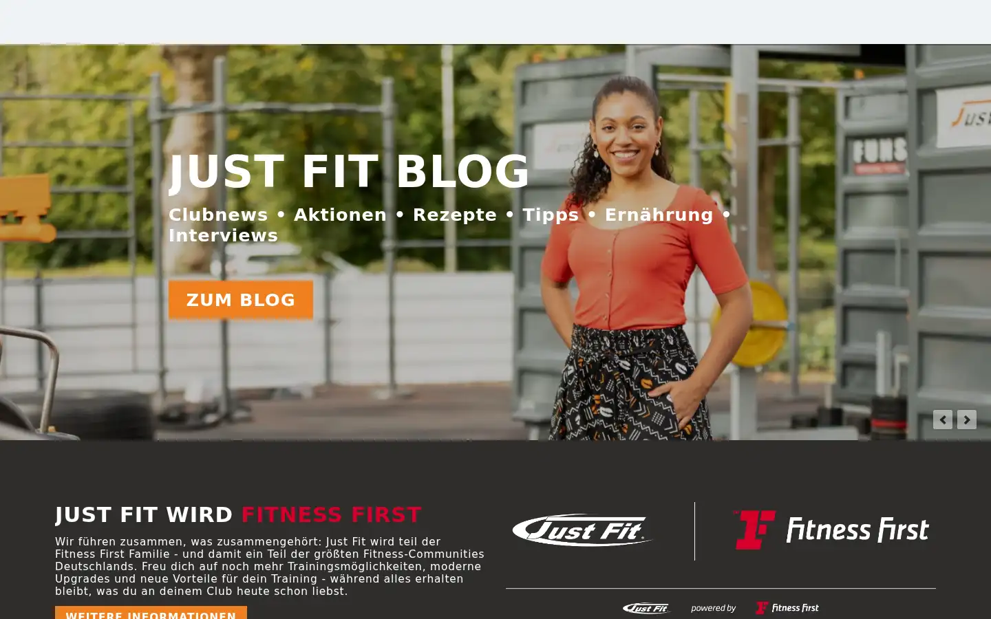 Screenshot of justfit-clubs.de