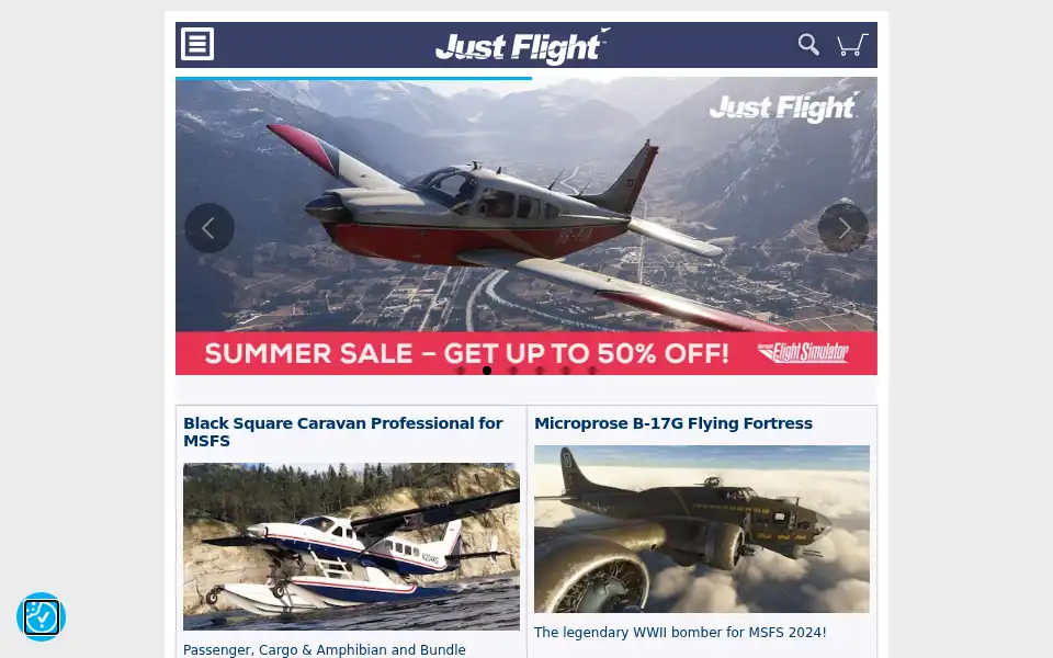 Screenshot of justflight.com