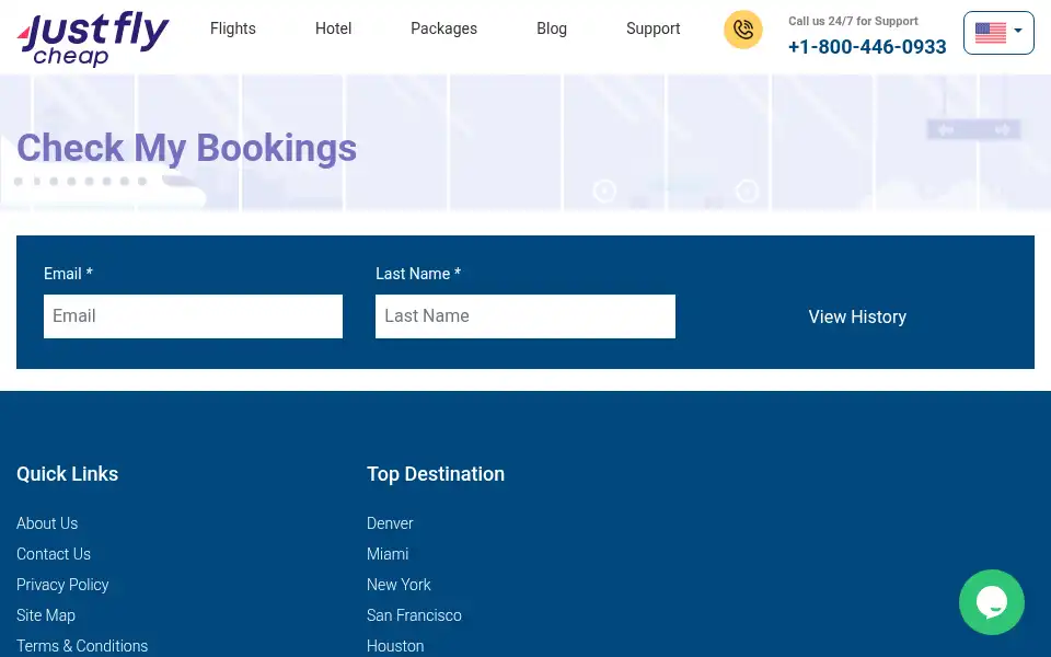 Screenshot of justflycheap.com