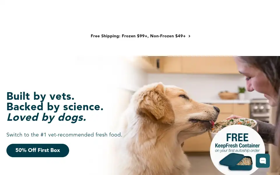 Screenshot of justfoodfordogs.com