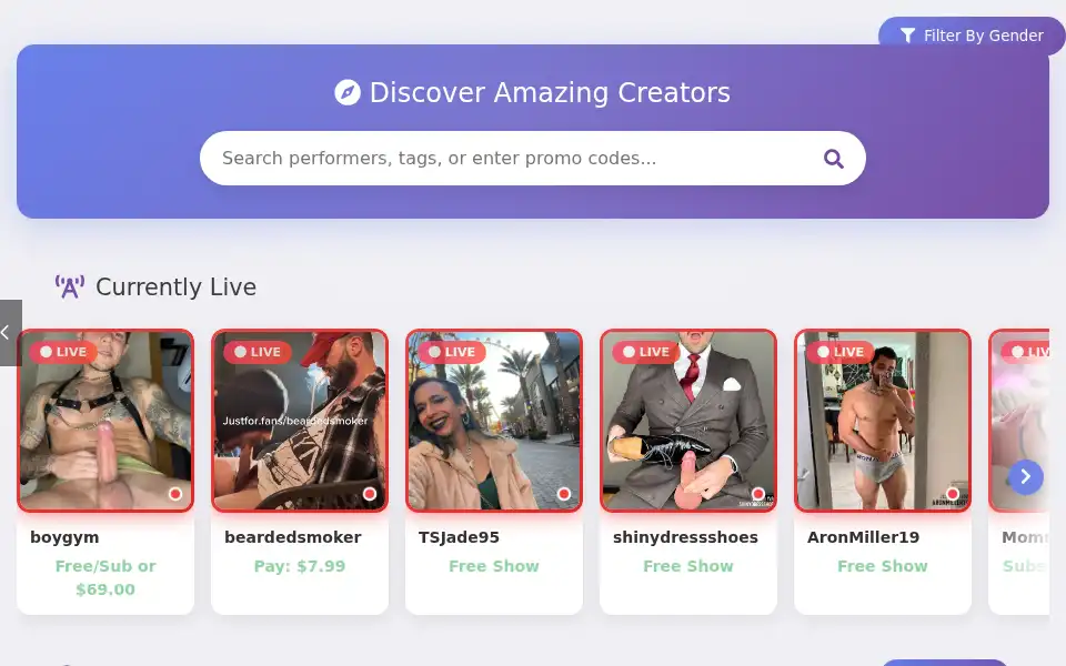 Screenshot of justforfans.com