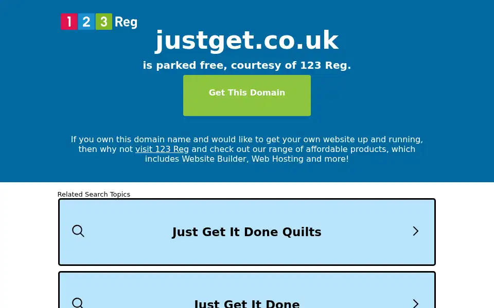 Screenshot of justget.co.uk