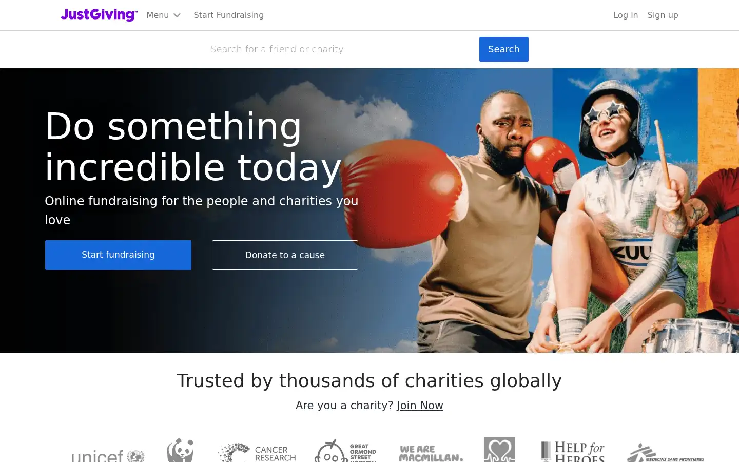 Screenshot of justgiving.com