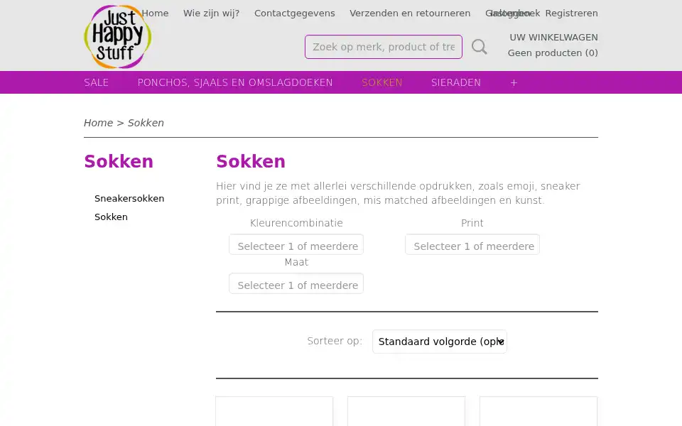 Screenshot of justhappystuff.nl