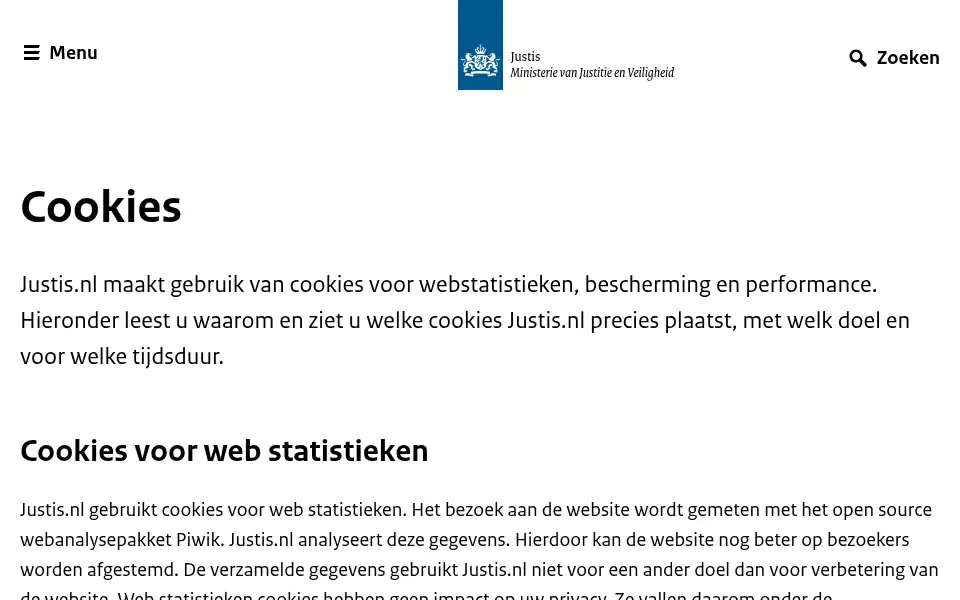 Screenshot of justis.nl
