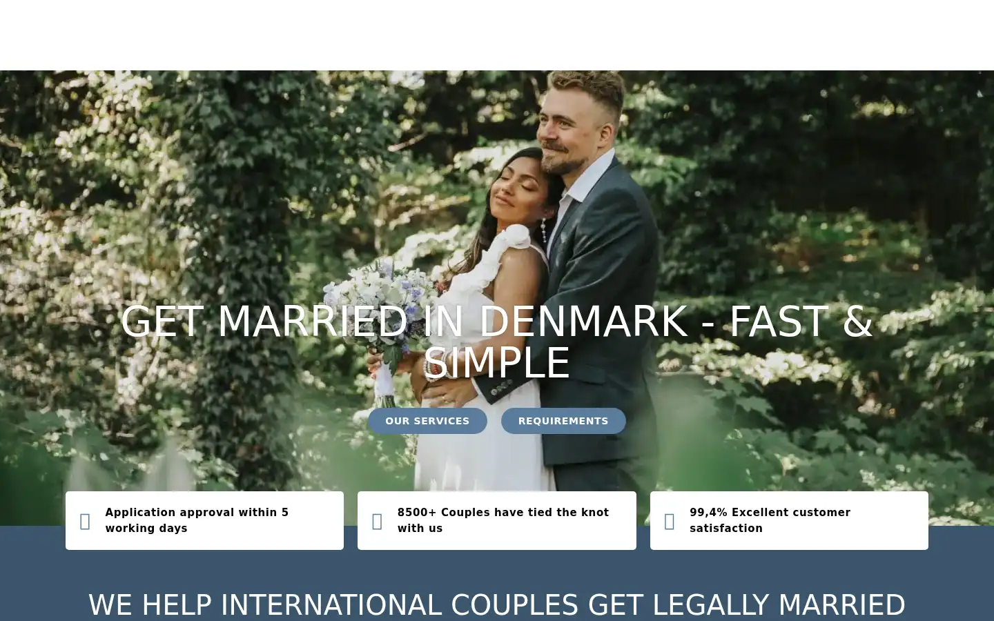 Screenshot of justmarriedindenmark.com