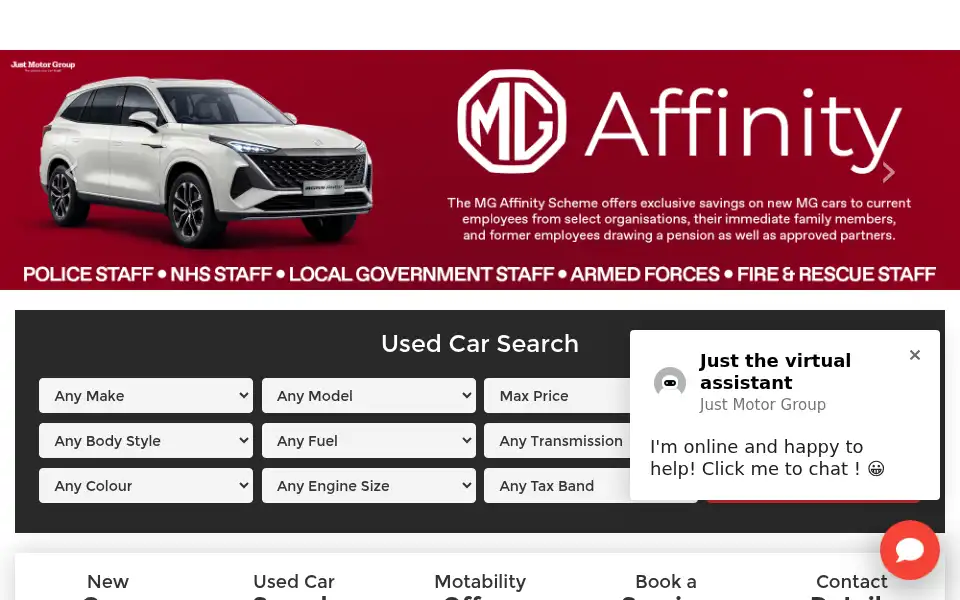 Screenshot of justmotorgroup.co.uk