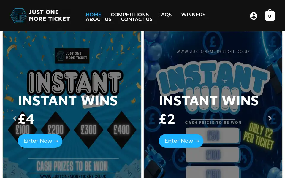 Screenshot of justonemoreticket.co.uk