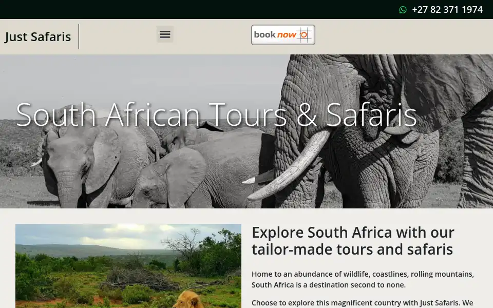 Screenshot of justsafaris.tours